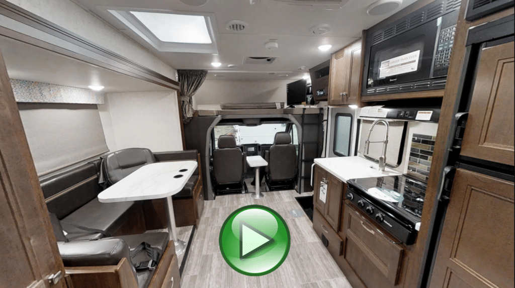 Photo is inside of Forest River 2400W Class C Motorhome